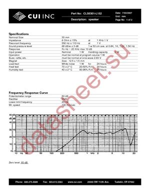 CLS0301-L152 datasheet  